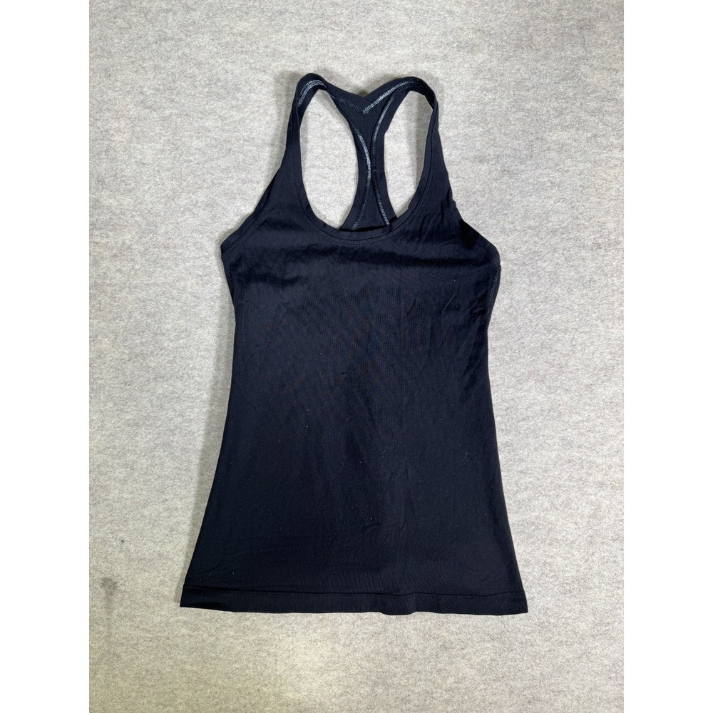 Lululemon Ebb to Street Tank Top Women Black Stretch Ribbed Sleeveless Racerback